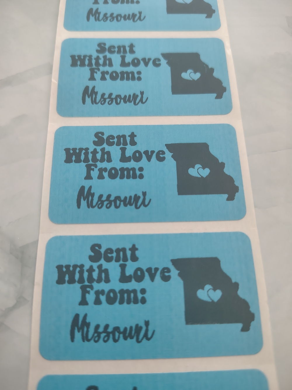 💙100 Missouri- Shipping Labels Thermal Packaging Stickers 2.25"x1.25"💙